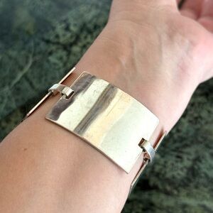 Stunning silver 925 Midcentury modern bracelet. Huge squares, comfortable